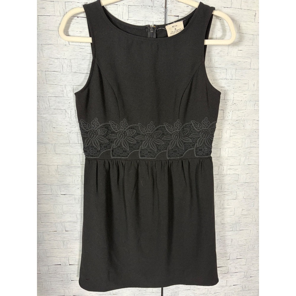 Pins and Needles Womens Dress Mini Black Floral Lace Sheer Waist Sleeveless